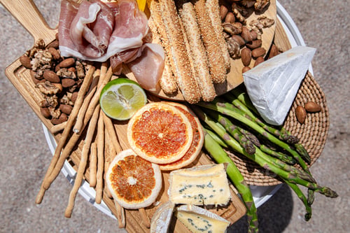 Preview: Picnic with delicious beautiful food on the table .