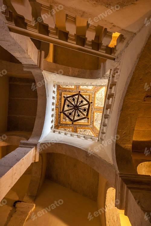 Preview: Stone staircase in the abbey Notre-Dame d'Ambronay, France