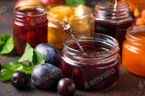 Preview: Assortment of different jams in jars