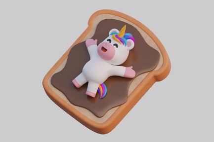 Preview: Unicorn on chocolate toast design