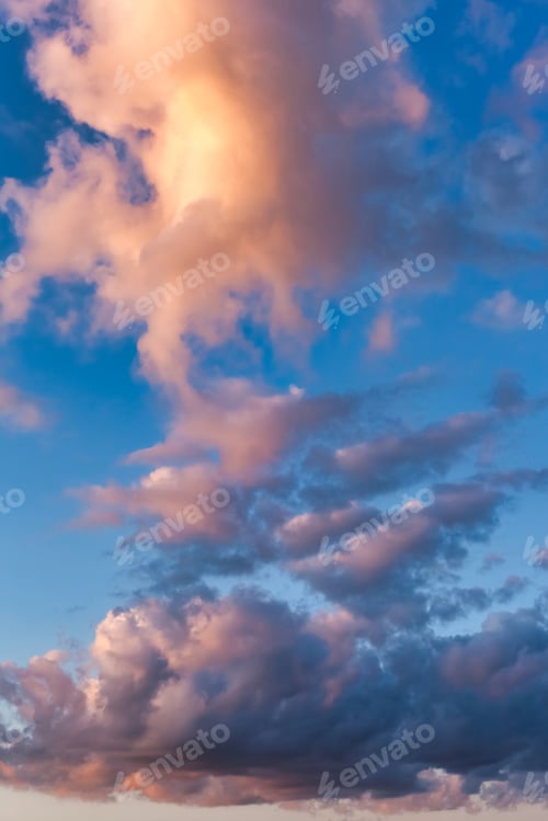 Preview: Photography of cloudscape, atmospheric eve background, banner
