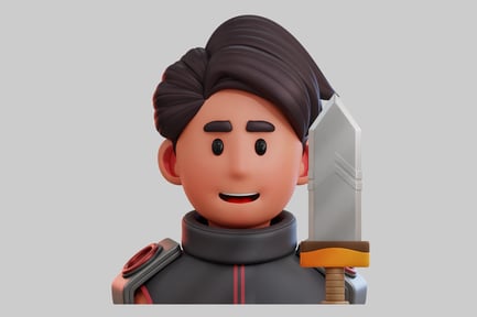 Preview: Cartoon warrior with sword asset