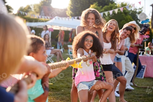 Preview: Game Of Tug Of War At Summer Garden Fete