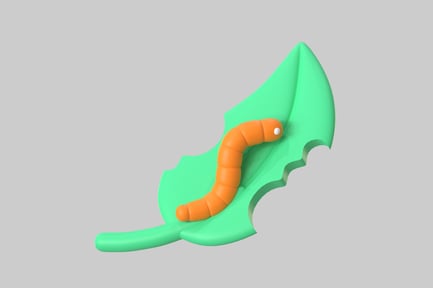 Preview: Cartoon Caterpillar on Leaf