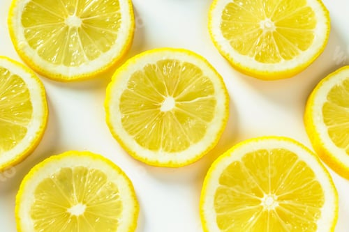 Preview: Background from fresh juicy lemons close-up. Pattern of ripe yellow citrus