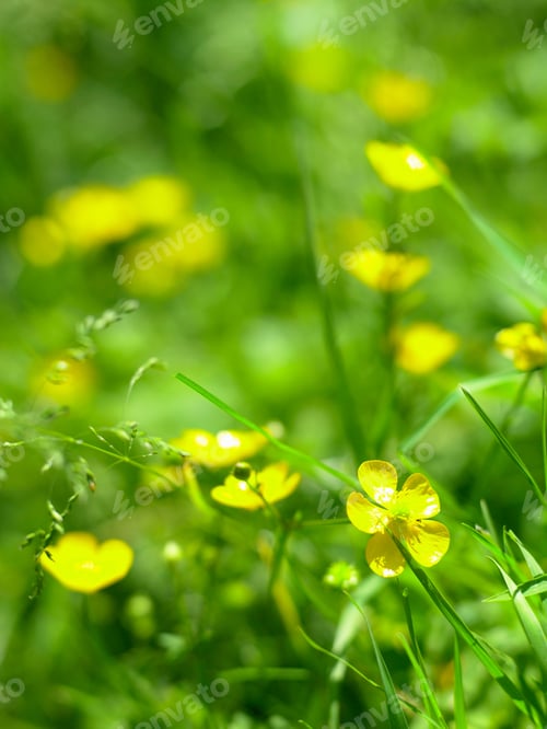 Preview: Close up of wildflowers in field