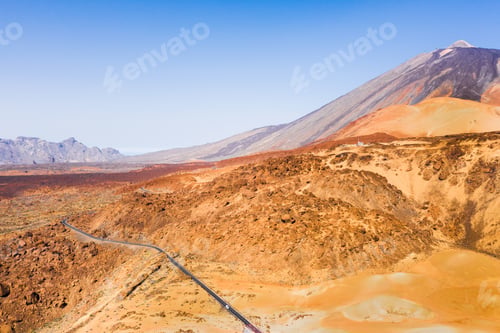 Preview: the desert landscape of the red planet similar to Mars. Teide National Park on the island of