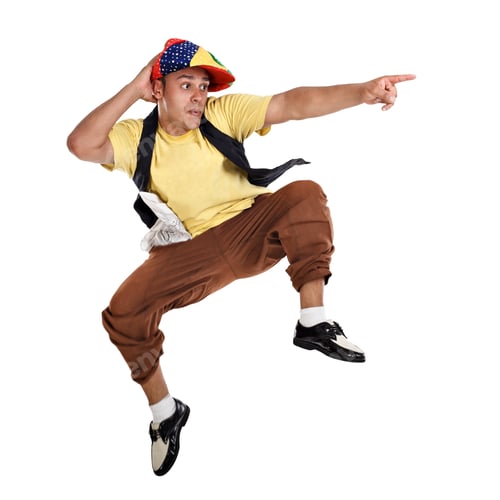 Preview: Hip Hop dancer jumping and pointing