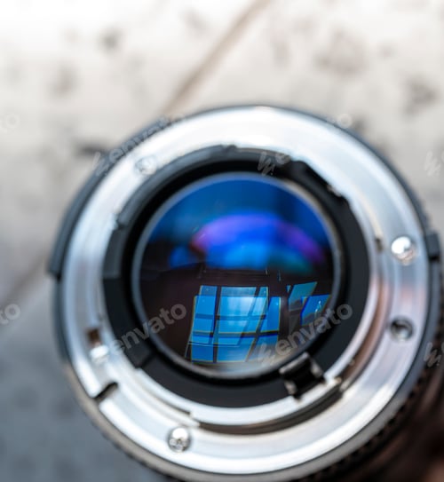 Preview: Optical photographic lens closeup detail