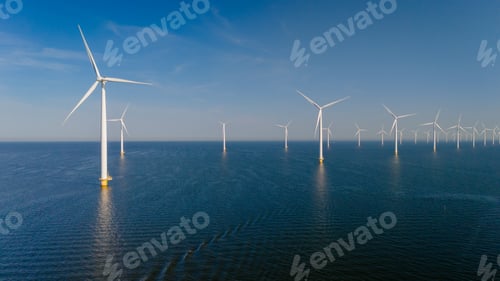 Preview: Majestic Windmill Park Dancers on the Tranquil Waters of the Netherlands at Dusk