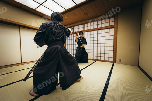 Preview: Samurai training in a traditional dojo, in Tokyo