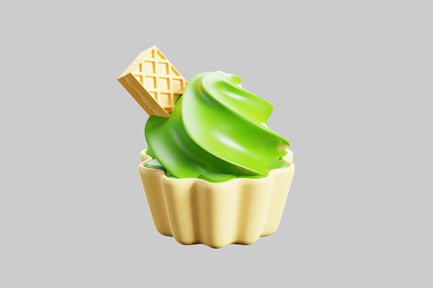 Preview: Matcha ice cream cup waffle