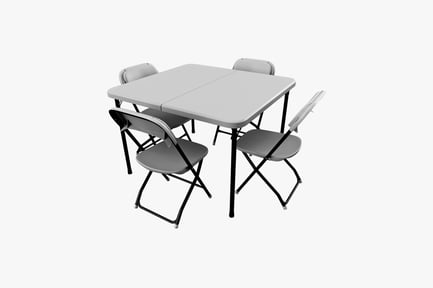 Preview: Grey & black table with assorted chairs