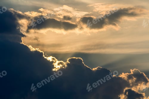 Preview: Panorama of sky at sunrise or sunset.