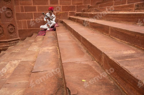 Preview: Street musician playing music instrument