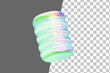 Preview: Five Stacked Round Chrome 3D Icon