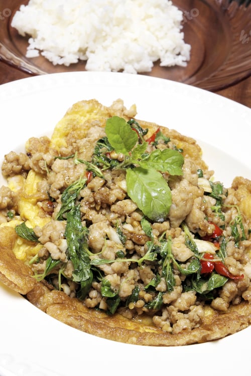 Preview: Fried Pork With Basil.
