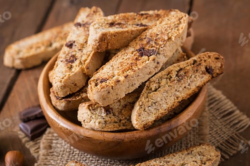 Preview: Italian biscotti cookies with nuts and chocolate chips