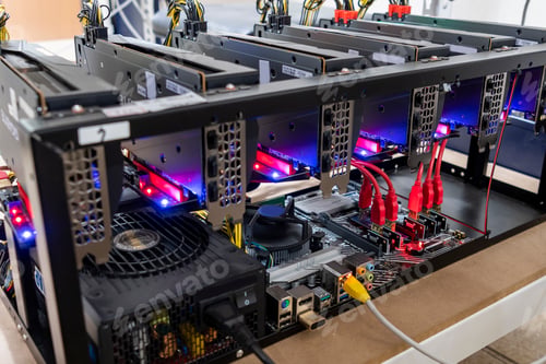 Preview: Closeup shot of brand new electronics in a warehouse