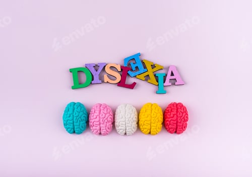 Preview: Dyslexia awareness concept with letters