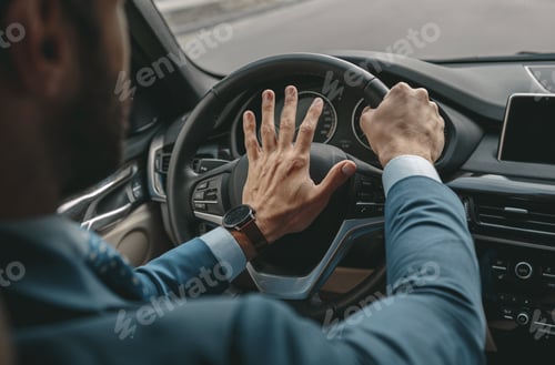 Preview: Unrecognized man in formal wear traveling by a car