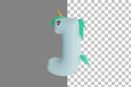 Preview: Letter J Unicorn 3D Icon