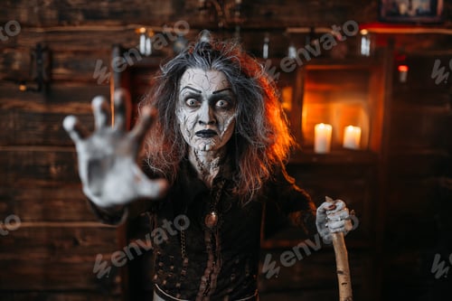 Preview: Scary witch hands out, front view
