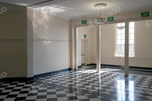 Preview: Shiny Checkered Floor of a School