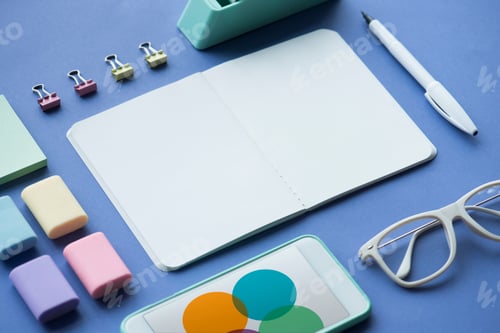 Preview: Flat lay of office supplies