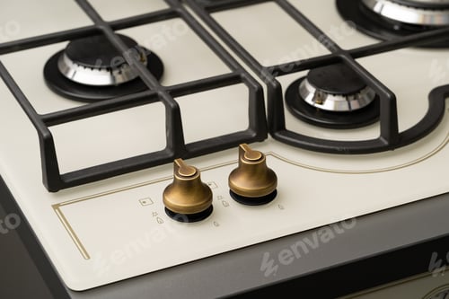Preview: Knob switch on the electric stove close-up