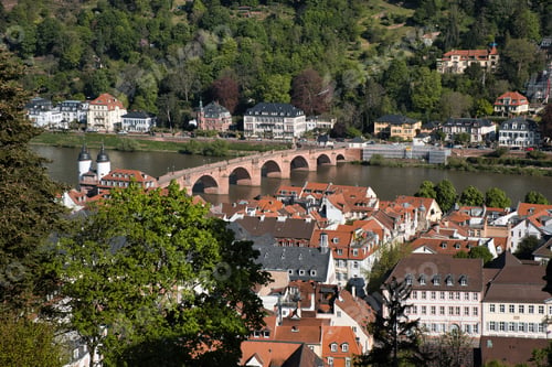 Preview: Cityscape seen from hilltop viewpoint, Heidelberg (Germany)
