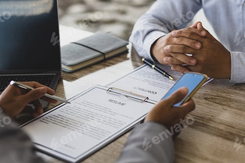 Preview: Job interview and signing of employment contract documents.