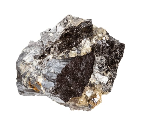 Preview: raw wolframite mineral isolated on white