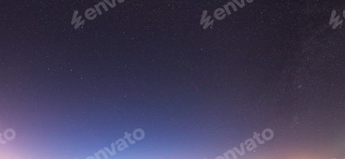 Preview: Night starry sky with glowing stars. Night starry sky background. Panorama, panoramic view