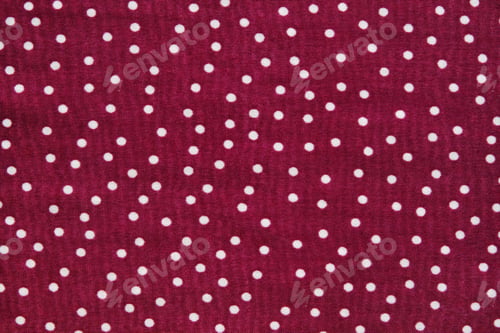 Preview: White Peas On A Red Background Of Textural Knitted Fabric