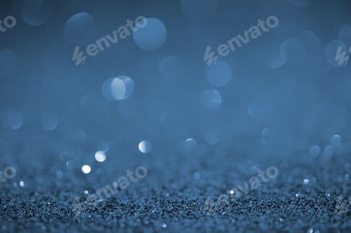 Preview: abstract background with blue glitter and bokeh