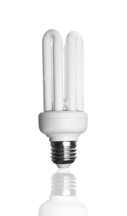 Preview: Energy saving compact fluorescent light bulb isolated