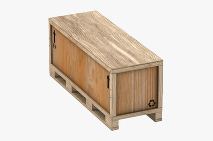 Preview: Wooden Cargo Crate with Pallet Base