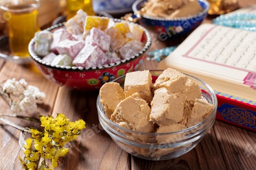 Preview: Tasty halva with tea on the table