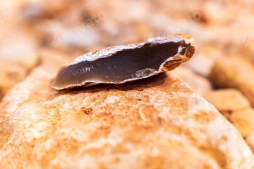 Preview: Piece of a flint stone, silex, used in prehistory as a tool.