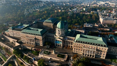 Preview: Buda Castle Royal Palace, Aerial View Shot of Budapest, Hungary
