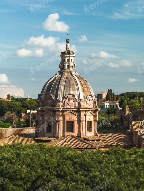 Preview: Historical Artistic Dome In The Cityscape Of Rome