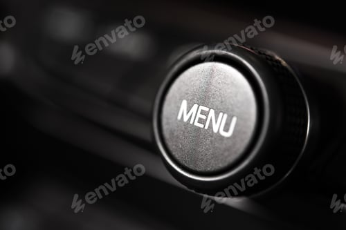 Preview: Car Radio Menu Button Closeup