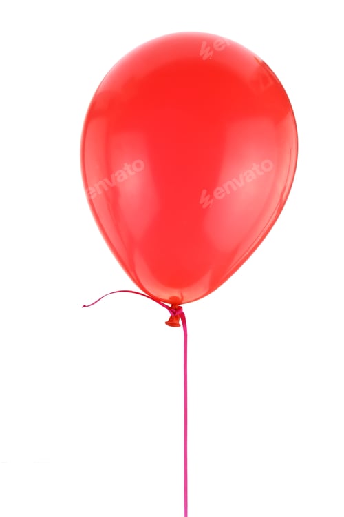 Preview: Red balloon isolated on white background