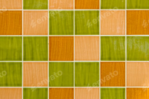 Preview: Green and yellow square tiles
