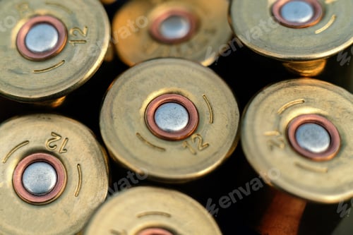 Preview: a macro view of the bullets for hunting rifle of twelve caliber