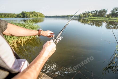 Preview: Fishing with rod on the lake