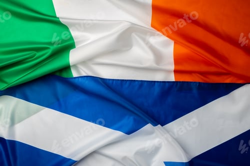 Preview: Flags of Scotland and Ireland folded together
