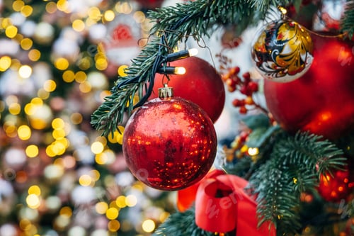 Preview: New Year's colorful trees in front of the Central Department Store in Moscow on Kuznetsky Most