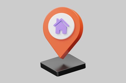 Aperçu: Épingle de localisation avec icône de maison